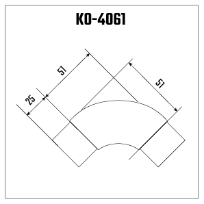 KÄYRÄ 90 ASTETTA, KAIDEOSA 42.4 mm